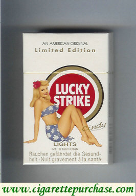 Lucky Strike Lights Cindy cigarettes hard box